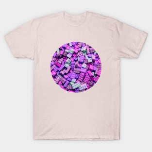 Purple and Pink Colorful Candy Building Blocks and Bricks Photograph T-Shirt